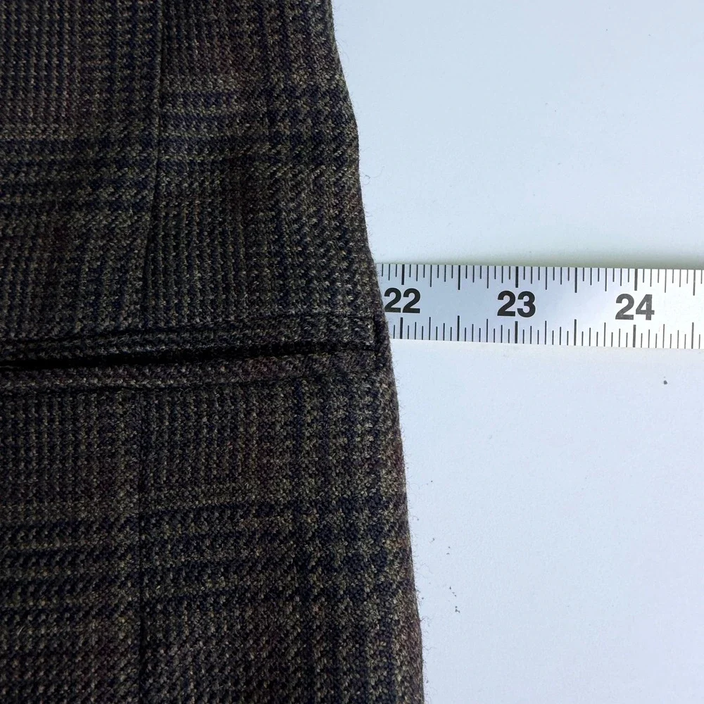 Jos. A. Bank Mens 43L Blazer Sport Coat Brown Glen Plaid Two Academia Button
